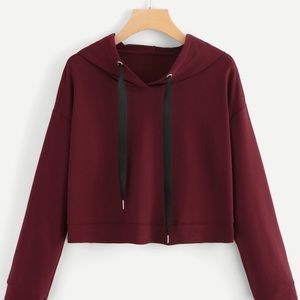 ☃️SALE SHEIN Maroon Crop Sweatshirt